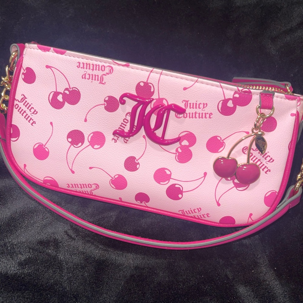 SOLD Juicy Couture Pink Cherry Print Clutch